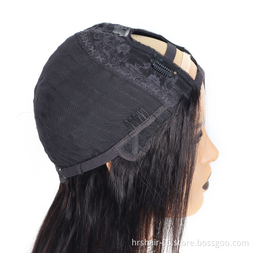 High Quality 150% Density Natural Color straight Hair Brazilian human hair U part wig